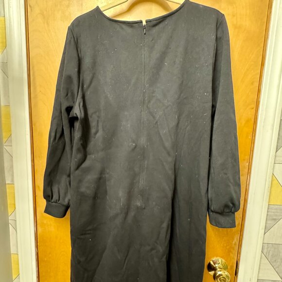 Ann Taylor Size 16 Black Corset Sweatshirt Dress - Picture 3 of 3